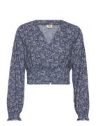 Tamara Ls Blouse Mara Floral V Tops Blouses Long-sleeved Blue LEVI´S Women