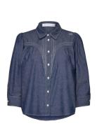 Pd-New Whitney Boheme Shirt Excl. R Tops Shirts Long-sleeved Blue Pieszak