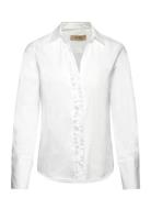 Mmsybel Satin Shirt Tops Shirts Long-sleeved White MOS MOSH
