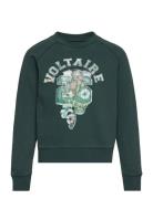 Sweatshirt Tops Sweatshirts & Hoodies Sweatshirts Green Zadig & Voltaire Kids