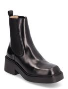 Booties - Flat - With Elastic Shoes Boots Ankle Boots Ankle Boots With Heel Black ANGULUS