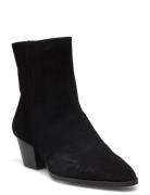 Bootie - Block Heel - With Zippe Shoes Boots Ankle Boots Ankle Boots With Heel Black ANGULUS