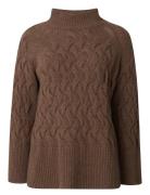 Elisabeth Recycled Wool Mock Neck Sweater Tops Knitwear Jumpers Brown Lexington Clothing