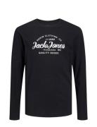 Jjforest Tee Ls Crew Neck Jnr Tops T-shirts Long-sleeved T-Skjorte Black Jack & J S