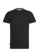 Essential Logo Emb Tee Tops T-Kortærmet Skjorte Black Superdry