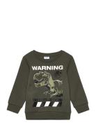 Nmmnat Jurassic Sweat Bru Noos Sky Tops Sweatshirts & Hoodies Sweatshirts Green Name It