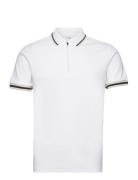 Slhslim-Toulouse Detail Ss Polo Noos Tops Polos Short-sleeved White Selected Homme