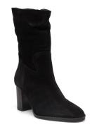 Rounded Wide 3/4 Shoes Boots Ankle Boots Ankle Boots With Heel Black Apair