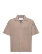 Camp Collar Shirt - Earth Knit Tops Polos Short-sleeved Beige Garment Project