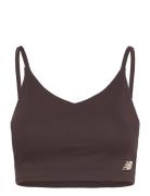 Linear Heritage Soft Bra Top Sport Bras & Tops Sports Bras - All Brown New Balance