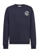 Printed Cotton Sweatshirt Tops Sweatshirts & Hoodies Sweatshirts Navy Mango