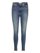 High Rise Super Skinny Ankle Bottoms Jeans Skinny Blue Calvin Klein Jeans