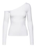 Cotton Modal Off Shoulder Ls Top Tops T-shirts & Tops Long-sleeved White Calvin Klein