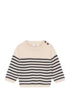 Knitted Striped Sailor Jumper Tops Knitwear Pullovers Beige Copenhagen Colors