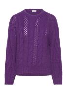 D6Flory Cable Sweater Tops Knitwear Jumpers Purple Dante6