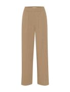 Loginagz Hw Pants Bottoms Trousers Wide Leg Beige Gestuz