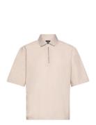Onstygo Rlx Recy Half Zip Ss Shirt Tops Shirts Short-sleeved Cream ONLY & SONS
