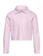 Kogholly Michelle Stripe Short Shirt Wvn Tops Shirts Long-sleeved Shirts Pink Kids Only