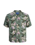 Jorluke Tampa Aop Shirt Ss Sn Tops Shirts Short-sleeved Green Jack & J S