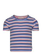 Cropped Striped Rib T-Shirt Tops T-Kortærmet Skjorte Multi/patterned Tom Tailor