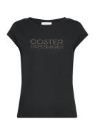 T-Shirt With Coster Logo In Studs - Tops T-shirts & Tops Short-sleeved Black Coster Copenhagen