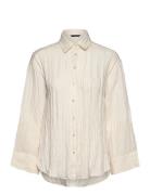 Shirt Raven Crinkle Tops Shirts Long-sleeved White Lindex