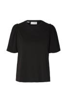 Slfpenelope 2/4 Ruffle Tee Noos Tops T-shirts & Tops Short-sleeved Black Selected Femme