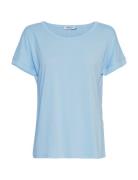 Mschfenya Modal Tee Tops T-shirts & Tops Short-sleeved Blue MSCH Copenhagen