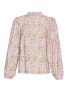 Mschnathalina Ladonna Top Aop Tops Blouses Long-sleeved Pink MSCH Copenhagen