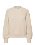 Mschacentia Rachelle Pullover Tops Knitwear Jumpers Beige MSCH Copenhagen