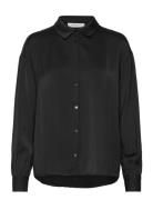 Mschsandeline Maluca Shirt Tops Shirts Long-sleeved Black MSCH Copenhagen
