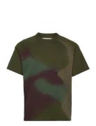 Custom S/S Sweater-Airbrush Camo Designers T-Kortærmet Skjorte Green Taikan