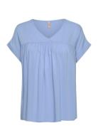 Sc-Radia Tops Blouses Short-sleeved Blue Soyaconcept