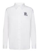 Stretch Cotton Shirt Tops Shirts Long-sleeved White Lauren Ralph Lauren