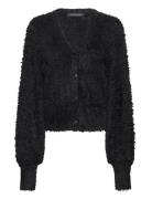 Meena Fluffy Ls Cardigan Tops Knitwear Cardigans Black French Connection