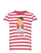Striped Polo Bear Cotton Jersey Tee Tops T-Kortærmet Skjorte Red Ralph Lauren Kids