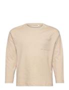 Nkmvebbe Ls Boxy Top Tops T-shirts Long-sleeved T-Skjorte Beige Name It