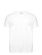 Basic Cotton V-Neck T-Shirt Tops T-Kortærmet Skjorte White Mango