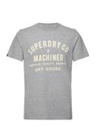 Workwear Flock Graphic T Shirt Tops T-Kortærmet Skjorte Grey Superdry