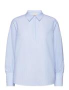 Fqlindin-Blouse Tops Blouses Long-sleeved Blue FREE/QUENT