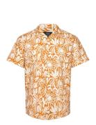 Bowling Noam Cotton Linen Shirt S/S Tops Shirts Short-sleeved Orange Clean Cut Copenhagen