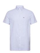 Tjm Reg Stripe Seersucker Shirt Tops Shirts Short-sleeved Blue Tommy Jeans