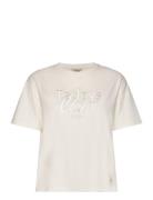 Mmcacho O-Ss Embroidery Tee Tops T-shirts & Tops Short-sleeved Cream MOS MOSH
