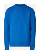 Matteo Organic Cotton Crew Sweatshirt Tops Sweatshirts & Hoodies Sweatshirts Blue Lexington Clothing