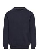 Knit Cotton Sweater Tops Sweatshirts & Hoodies Sweatshirts Navy Mango