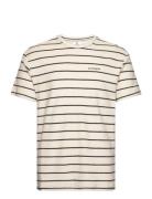 Akkiikki S/S Frotte Stripe Tee Tops T-Kortærmet Skjorte Cream Anerkjendt