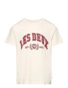 University T-Shirt Kids Tops T-Kortærmet Skjorte Cream Les Deux