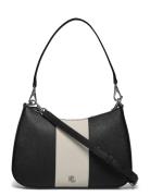 Striped Leather Medium Danni Bag Bags Small Shoulder Bags-crossbody Bags Black Lauren Ralph Lauren