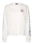 Logo Flag Jersey Long-Sleeve Tee Tops T-shirts & Tops Long-sleeved White Polo Ralph Lauren