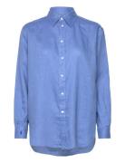 Relaxed Fit Linen Shirt Tops Shirts Long-sleeved Blue Polo Ralph Lauren